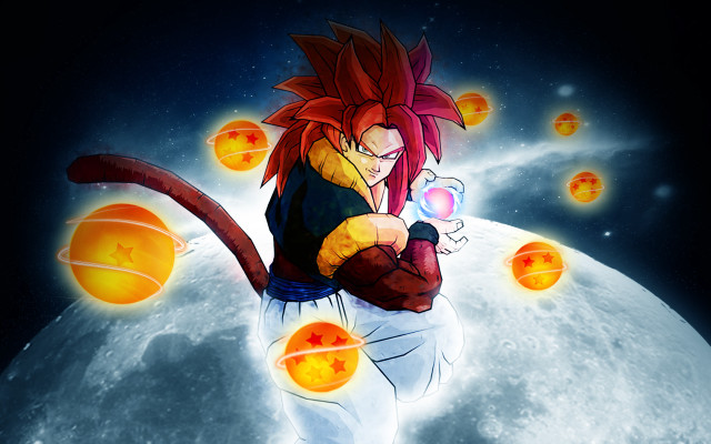 Red hair man astronaut goku free wallpaper for desktop - medium preview image