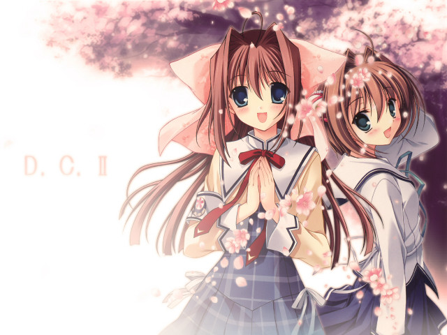Anime girls tree pink flowers #6 free wallpaper for desktop - medium preview image