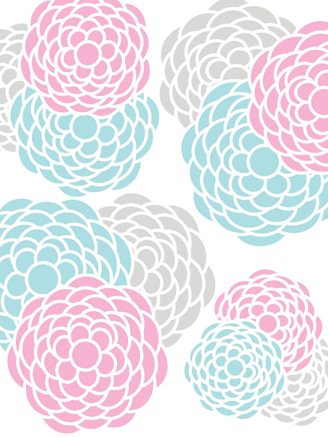 Pastel flower four petals vector free wallpaper for mobile - medium preview image