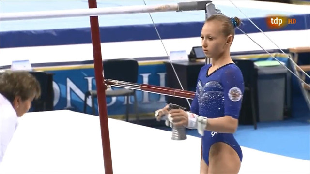 Woman blue leotard pole ball free wallpaper for desktop - medium preview image