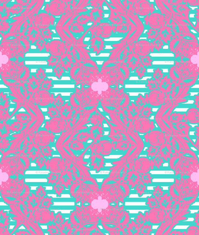 Pink blue pattern white stripe free wallpaper for mobile - medium preview image