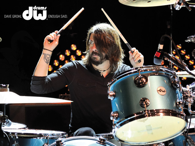 Man long hair drumming concert free wallpaper for desktop - medium preview image