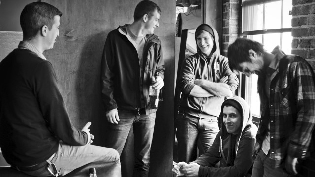 Group people room window brick free wallpaper for desktop - medium preview image