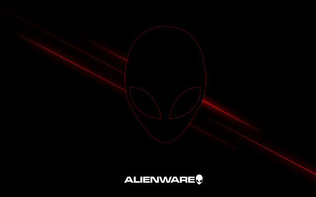 Red alien head black background free wallpaper for desktop - medium preview image