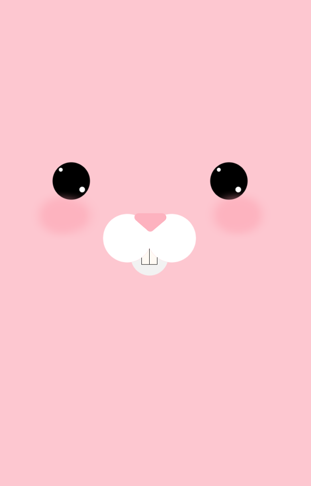 Pink bear face black eyes free wallpaper for mobile - medium preview image