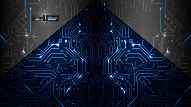 Circuit board blue light black #2 free wallpaper for desktop - medium preview image