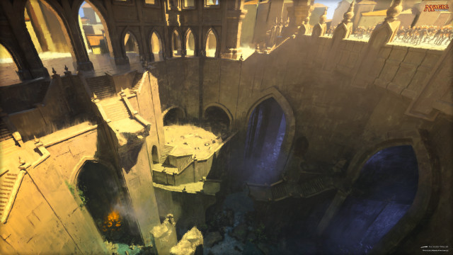 Castle fountain clock tower computer free wallpaper for desktop - medium preview image