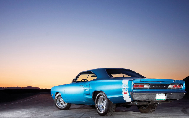 Blue car parking lot sunset #2 free wallpaper for desktop - medium preview image