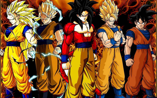 Dragon ball characters group red free wallpaper for desktop - medium preview image