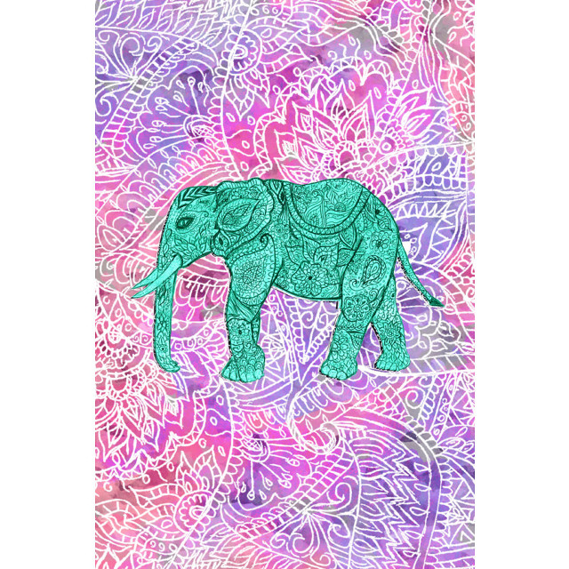 Elephant pink purple paisley blue free wallpaper for tablet - medium preview image