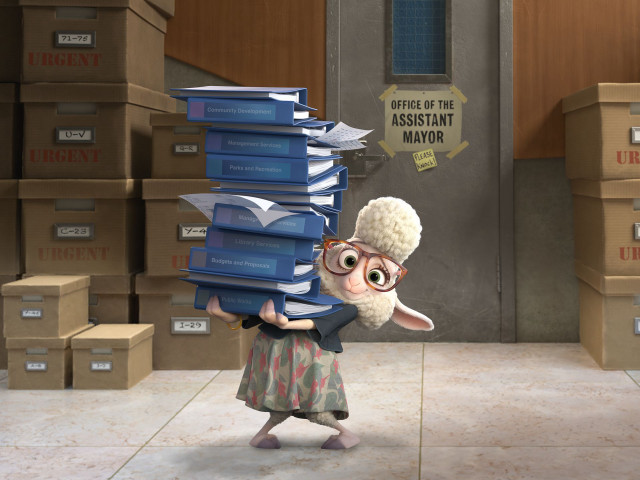 Cartoon character carrying books room free wallpaper for desktop - medium preview image