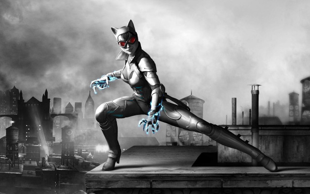 Catwoman futuristic suit dancing stage free wallpaper for desktop - medium preview image