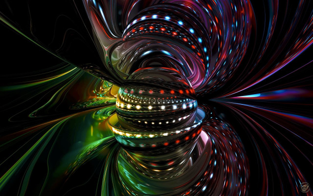 Spiral design lights black background free wallpaper for desktop - medium preview image