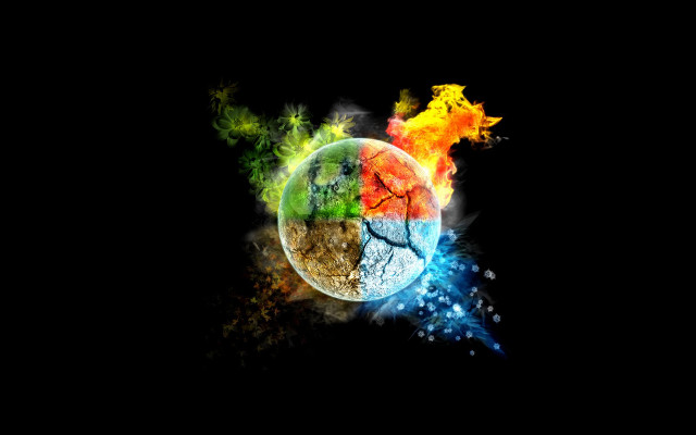 Planet fire ice glow space free wallpaper for desktop - medium preview image