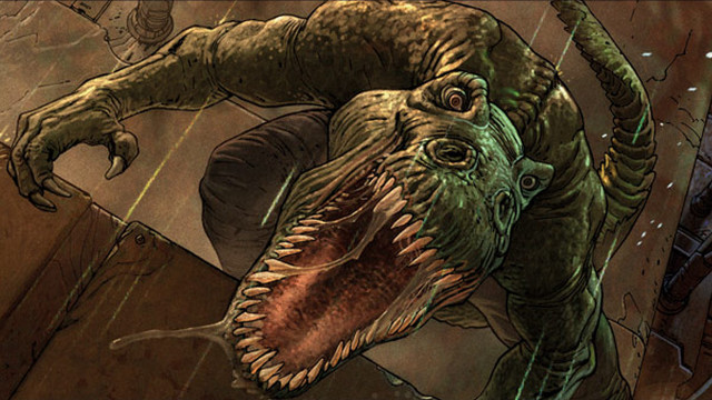 Dinosaur man mouth open background free wallpaper for desktop - medium preview image