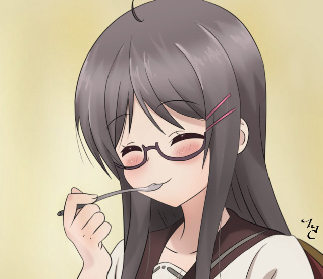 Girl glasses cigarette smiling camera free wallpaper for desktop - medium preview image