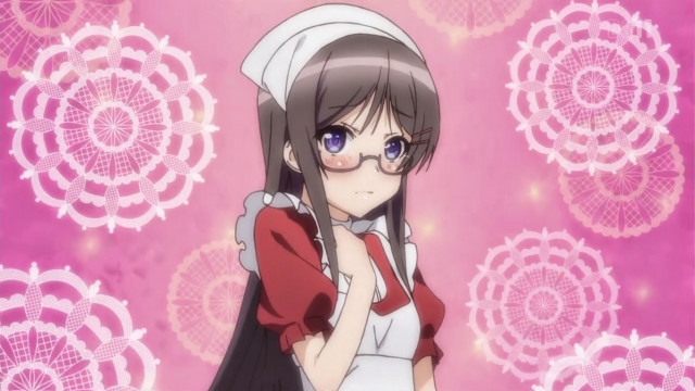 Girl glasses red shirt pink free wallpaper for desktop - medium preview image