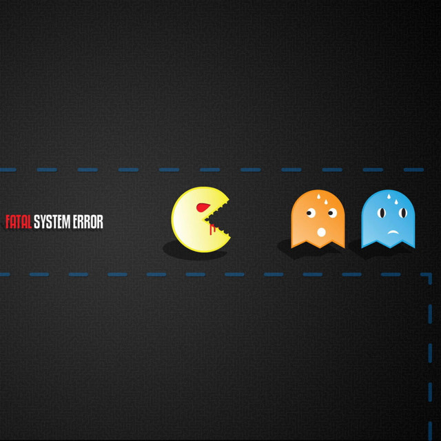 Black background pacman faces colored free wallpaper for tablet - medium preview image