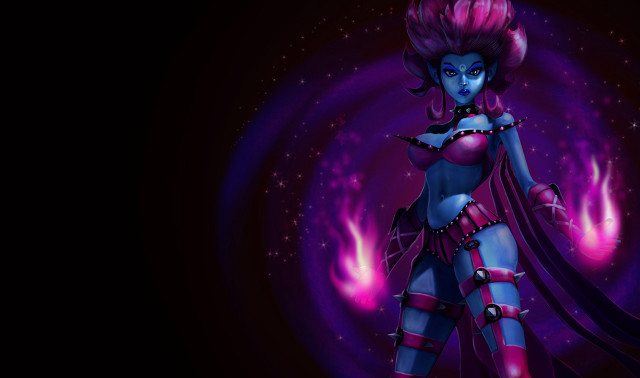 Purple woman fantasy art starry free wallpaper for desktop - medium preview image