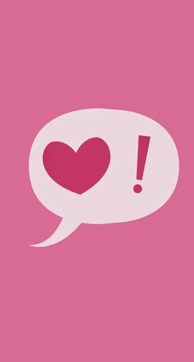 Pink background heart speech bubble free wallpaper for mobile - medium preview image