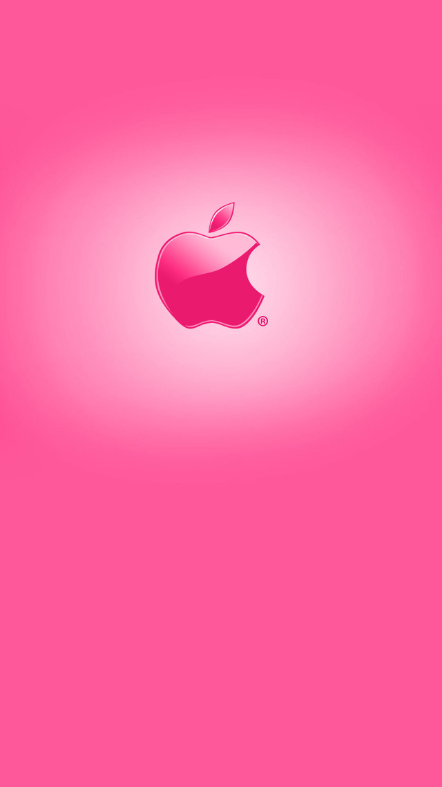 Pink apple logo shadow popart free wallpaper for mobile - medium preview image