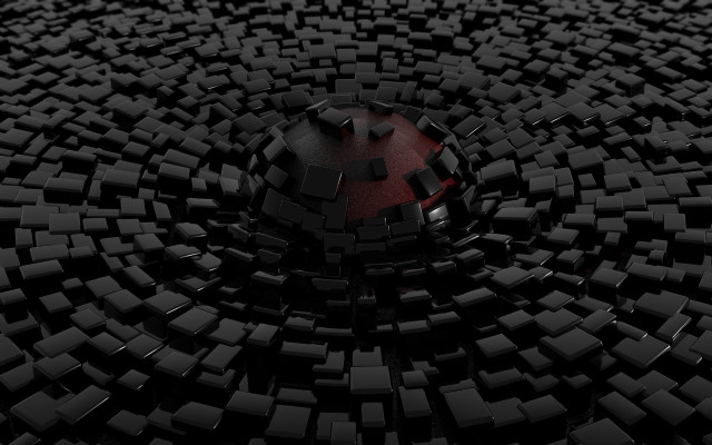 Black red object surrounded smaller free wallpaper for desktop - medium preview image