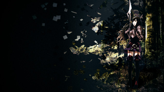 Woman costume woods sword papers free wallpaper for desktop - medium preview image