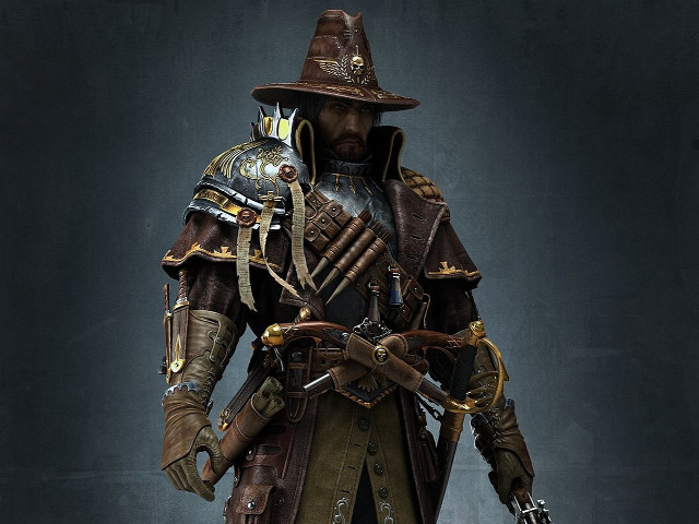 Man costume gun hat sword free wallpaper for desktop - medium preview image