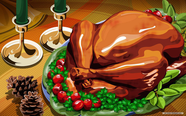 Turkey platter pinecone candles tablecloth free wallpaper for desktop - medium preview image