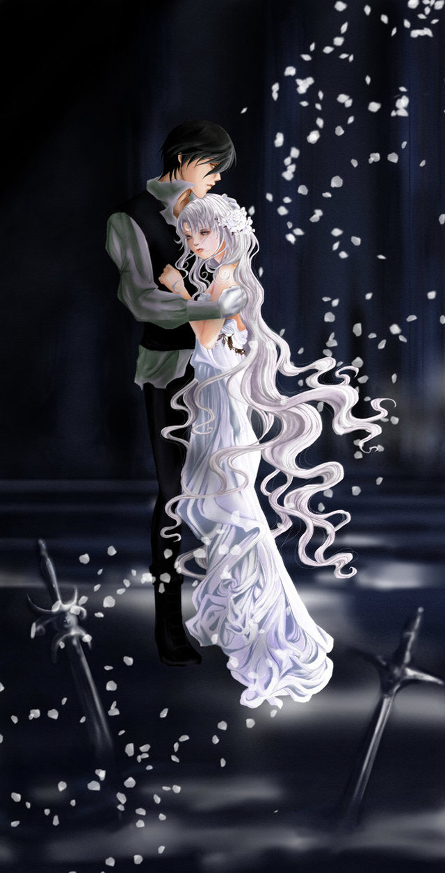 Couple hugging snowflake dark room free wallpaper for mobile - medium preview image
