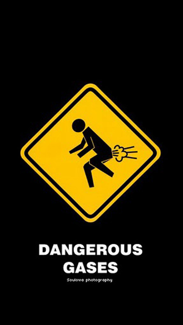 Dangerous gasses yellow sign man free wallpaper for mobile - medium preview image