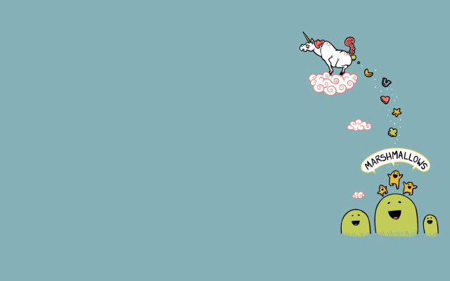 Unicorn flying castle banners cartoon free wallpaper for desktop - medium preview image