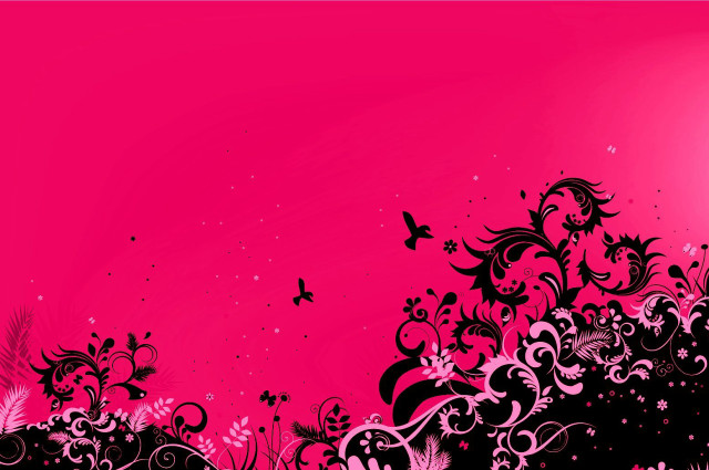 Pink black floral butterfly background free wallpaper for desktop - medium preview image
