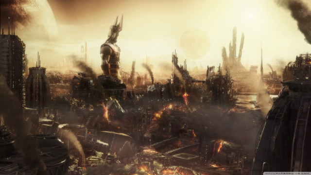 Futuristic city giant robot cityscape #2 free wallpaper for desktop - medium preview image