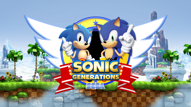 Sonic sonicgenerations logo screen palmtrees free wallpaper for desktop - medium preview image