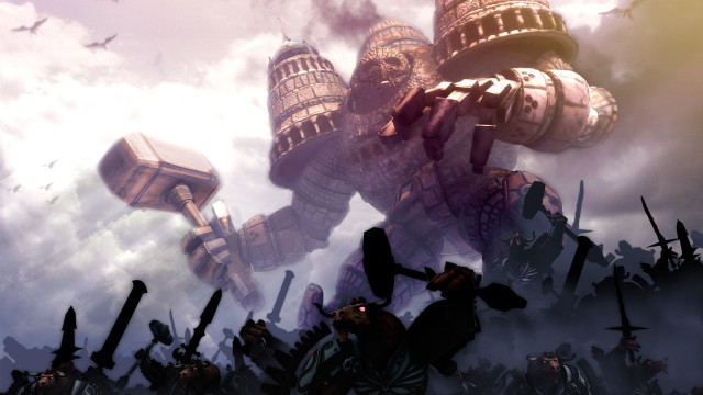 People giant robot clouds bats free wallpaper for desktop - medium preview image
