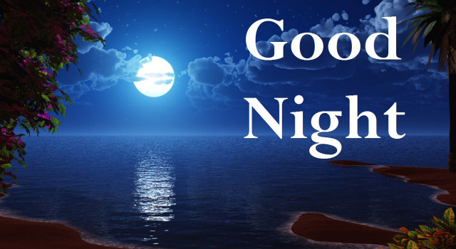 Good night full moon water free wallpaper for desktop - medium preview image
