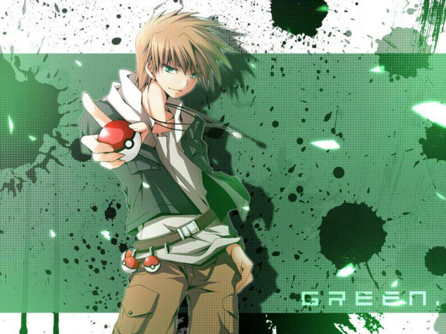 Anime character holding red pokeball free wallpaper for desktop - medium preview image