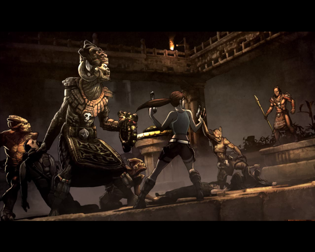 Dark room demon statue group free wallpaper for desktop - medium preview image