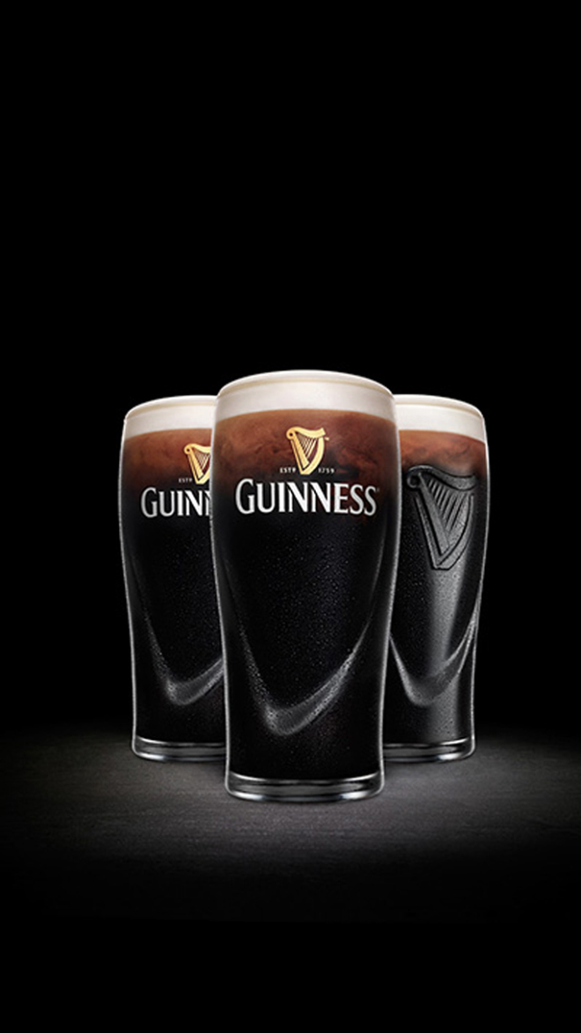 Guinness glasses black background white free wallpaper for mobile - medium preview image
