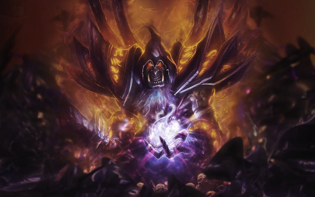 Demonic demon glowing flame orb free wallpaper for desktop - medium preview image