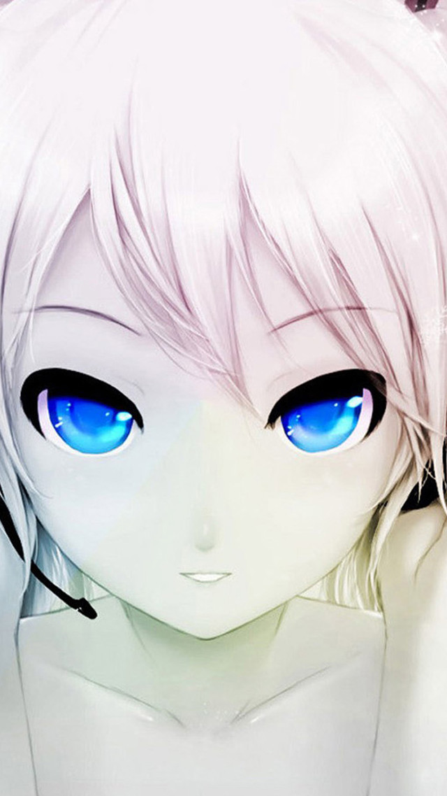 Girl blue eyes cat ears free wallpaper for mobile - medium preview image