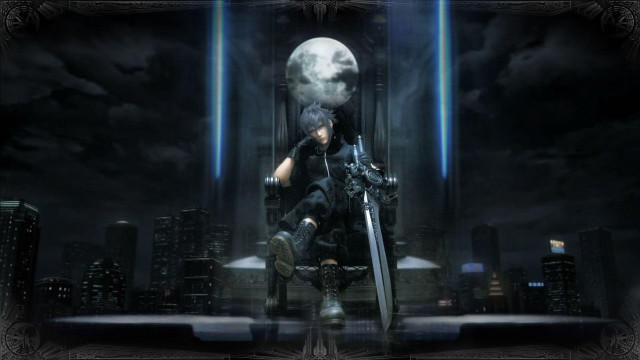 Man sword helmet city street free wallpaper for desktop - medium preview image