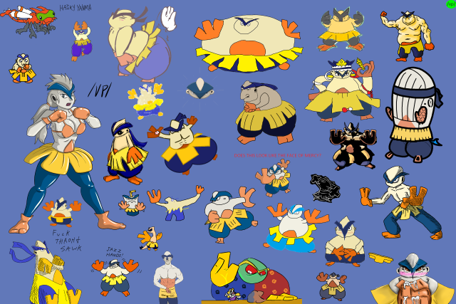 Cartoon characters grouped blue background free wallpaper for desktop - medium preview image