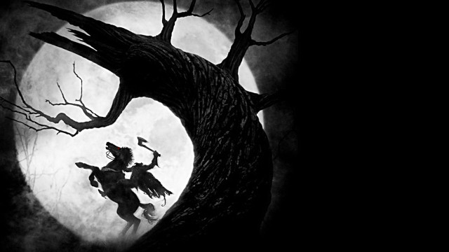 Tree person moon black white free wallpaper for desktop - medium preview image