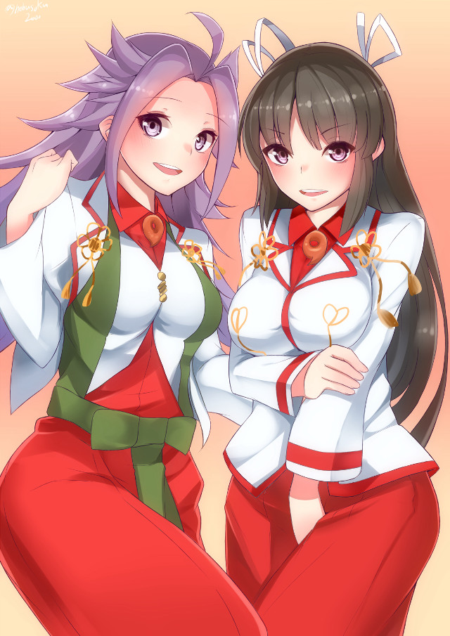 Anime girls posing picture together free wallpaper for mobile - medium preview image