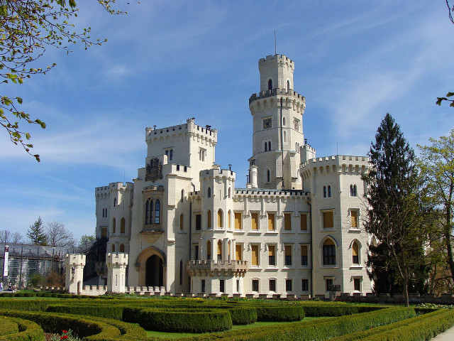 Large white castle clock tower #3 free wallpaper for desktop - medium preview image