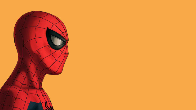 Spiderman yellow background black white free wallpaper for desktop - medium preview image
