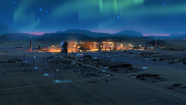 Futuristic city lights buildings cars free wallpaper for desktop - medium preview image