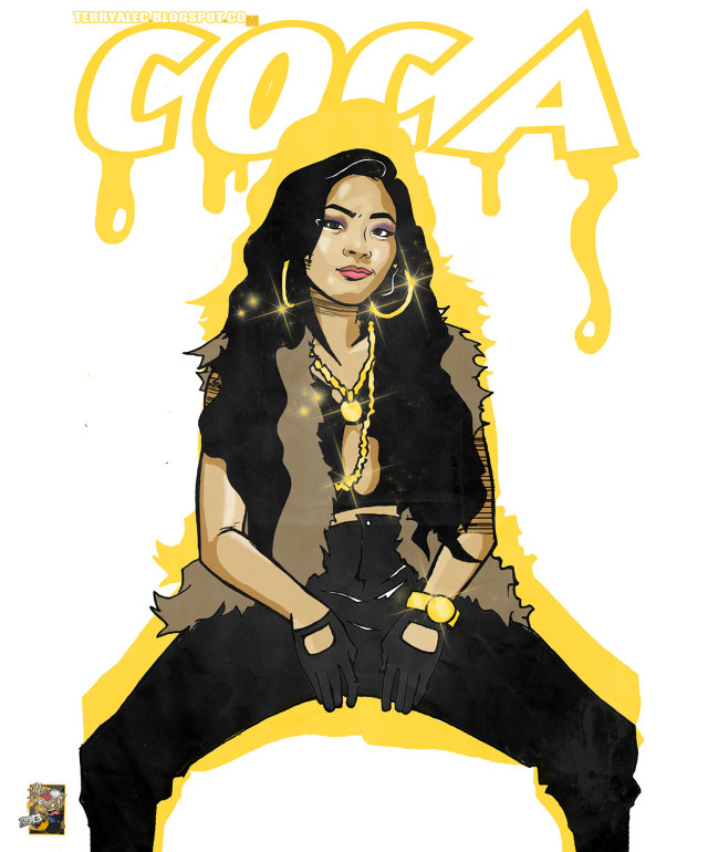 Woman stool yellow background goga free wallpaper for mobile - medium preview image